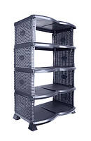 Етажерка для взуття VIOLET HOUSE 0756 Роттанг Эко BLACK 48*30*79 см