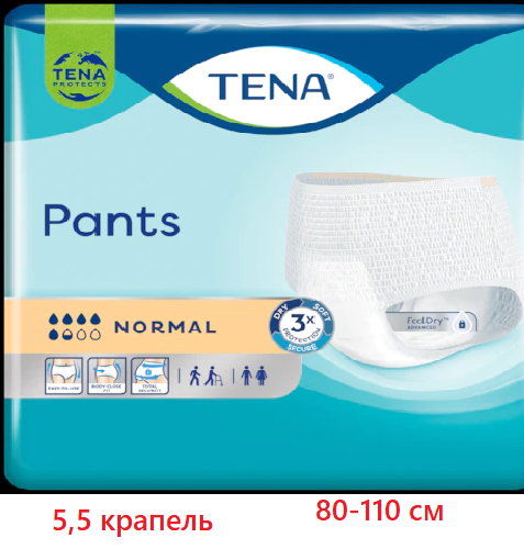 Підгузки-трусики для дорослих TENA Pants Normal М (80-110 см) 5 крапель No30