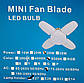 Лампочка складна світлодіодна 4 лопаті E27 KK-202 Mini fan blade bulb Краща ціна, фото 5