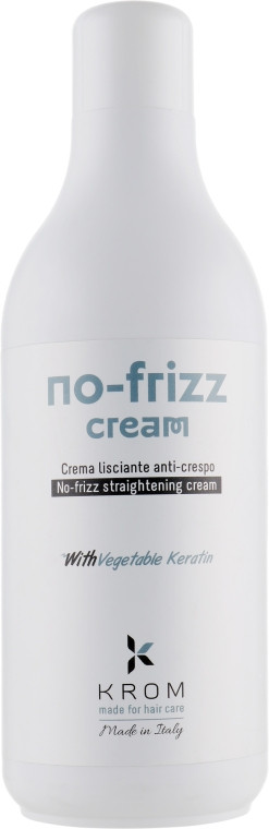 Крем випрямляючий з рослинним кератином KROM NO-FRIZZ 1л (Оригінал)