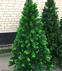 Штучна ялинка. Висота — 1,5 м. З м'якою голкою. "Королівська". Два забарвлення. З білим/зеленим напиленням, фото 3