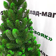 Штучна ялинка. Висота — 1,5 м. З м'якою голкою. "Королівська". Два забарвлення. З білим/зеленим напиленням, фото 5