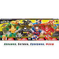 Набор Heroes of Goo Jit Zu Licensed DC 4-Pack Оригинал Герои Гуджитсу: Аквамен, Бэтмен, Супермен, Флэш