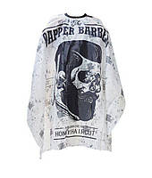Пеньюар Dapper Barber череп білий (PBAR-1)