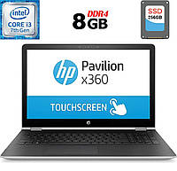 Ноутбук-трансформер HP Pavilion x360 15-br0xx / 15.6" (1366x768) TN Touch / Intel Core i3-7100U (2 (4) ядра по