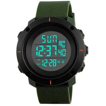 Годинник наручний чоловічий SKMEI 1213AG ARMY GREEN BIG SIZE, брендовий чоловічий годинник. Колір: зелений