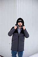 Чоловіча куртка Fusion чорно-сіра (XL), Осіння куртка тепла, демісезонна куртка чоловіча BRM