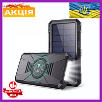 Повербанк від сонця 30000mah Solar Power Bank 3 x USB для телефона планшета универсальный с фонариком OKI