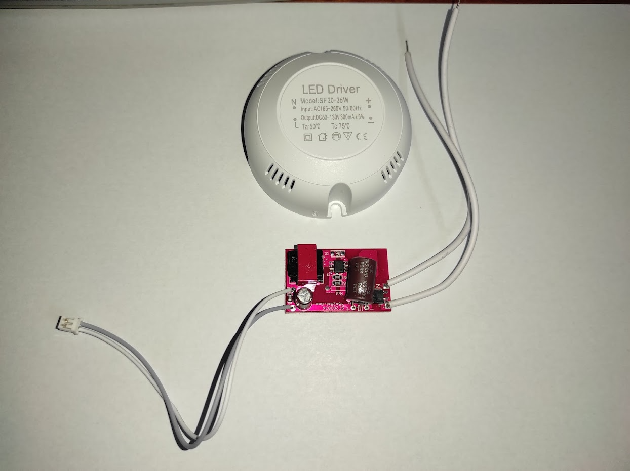 №213 Круглый Драйвер 20-36x1W 300mA 60-130V (2 pin - один режим) для Светильника 20-36w 2pin, фото 1