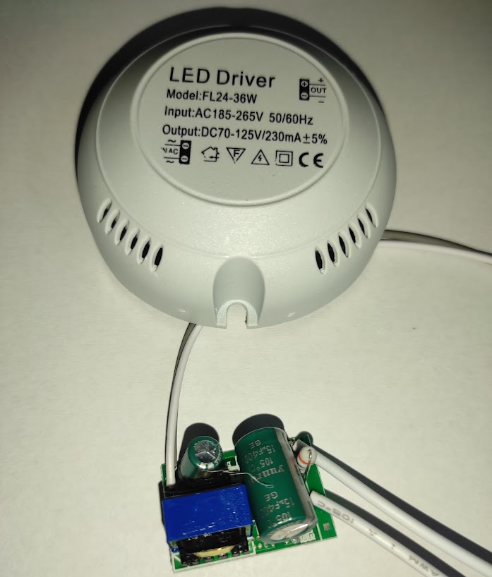 №11 Круглий Драйвер 24-36x1W 230mA 70-125V (2 pin - один режим) для Світлодіода 24-36w 2pin