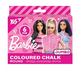 Мел кольоровий JUMBO 6 шт., Yes Barbie