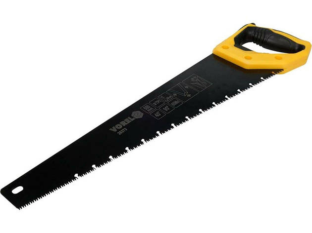 Ножівка по дереву VOREL l= 500 мм, t= 0.9 мм, фосфатоване покриття, 9 зубів/1" [12/48], фото 1
