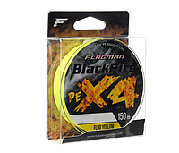 Рыболовный Шнур 0.06мм Flagman Blackfire PE X-4 150м 0.06мм Fluo Yellow шнур рыболовный 4 жильный