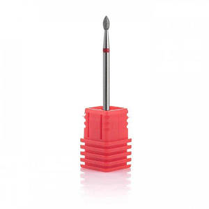 Фреза алмазна Nail Drill для оброблення кутикули "Почка" — 257 025R діаметр 2,5 мм (червона насічка)