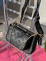 Женская сумка Louis Vuitton Pochette Multi Leather (черная) красивая модная стильная сумка torba008