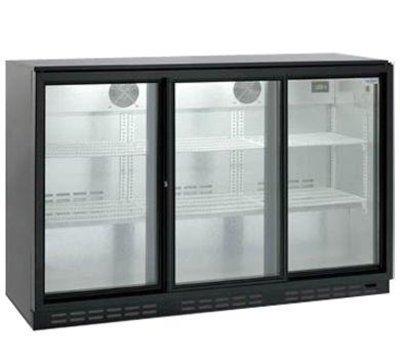 Шафа барна холодильна HURAKAN HKN-GXDB315-SL НА 315 л, Скляні розсувні двері