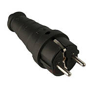 Вилка каучукова пряма із заземленням 16а, FAR F48