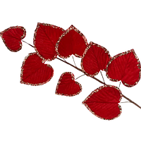 Декор Ветка Бархатные листья 69см темно-красный БОНА ДИ