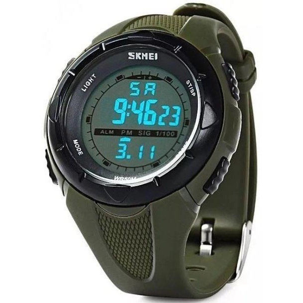 Військовий тактичний годинник Skmei 1025AG Army Green, Годинники військові з DL-939 офіційною гарантією, фото 1