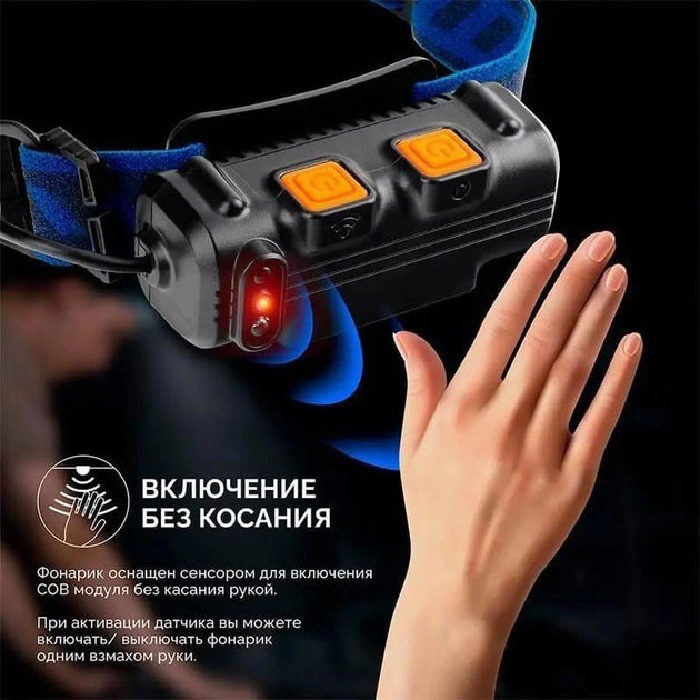 Ліхтарик на голову для альпінізму, Налобний ліхтар з ремінцем на голову Ліхтар для ЗСУ NT-88, фото 1