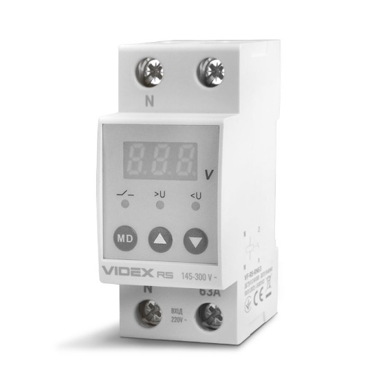 Реле контролю напруги 63 А 145-300V VF-RS-RN63 Resist Videx