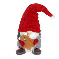 Новогодняя мягкая игрушка Гном с Мишкой 55см красный с серым БОНА ДИ