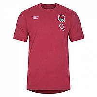 Футболка Umbro England Rugby Leisure T-shirt 2023 2024 Adults Earth Red Доставка від 14 днів - Оригинал