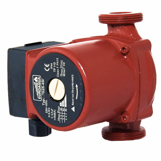 Насос циркуляційний 0,1кВт 6м 65л/хв Ø1½" 130мм + гайки Ø1" GPS 25-6S/130 EuroAqua