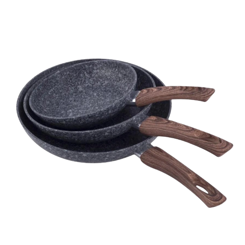 Набір сковорід 20см/24см/28см 3 предмети алюміній а/п Grey marble 4169 KAMILLE, фото 1