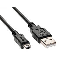 USB кабель mini USB 2.1A 1m чорний