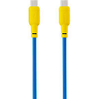 Cable Gelius Full Silicon GP-UCN001CC Type-C to Type-C Yellow/Blue (1.2m) (60W)