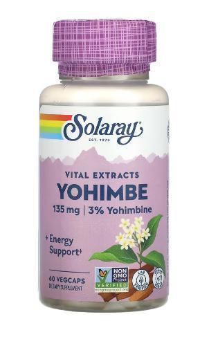 Йохімбе Solaray® Vital Extracts Yohimbe 135 mg 60 капсул, фото 1