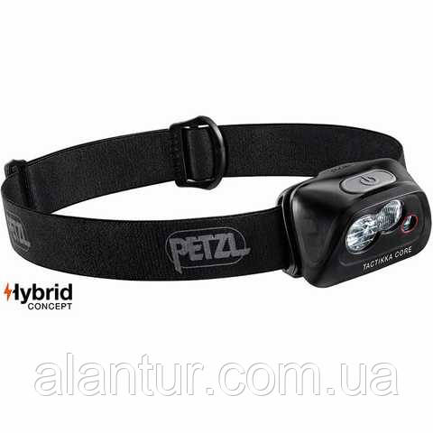 Налобний фонар Petzl Tactikka Core чорний, світлодіодний, 450 лм, акумуляторний, червоне світло, фото 1