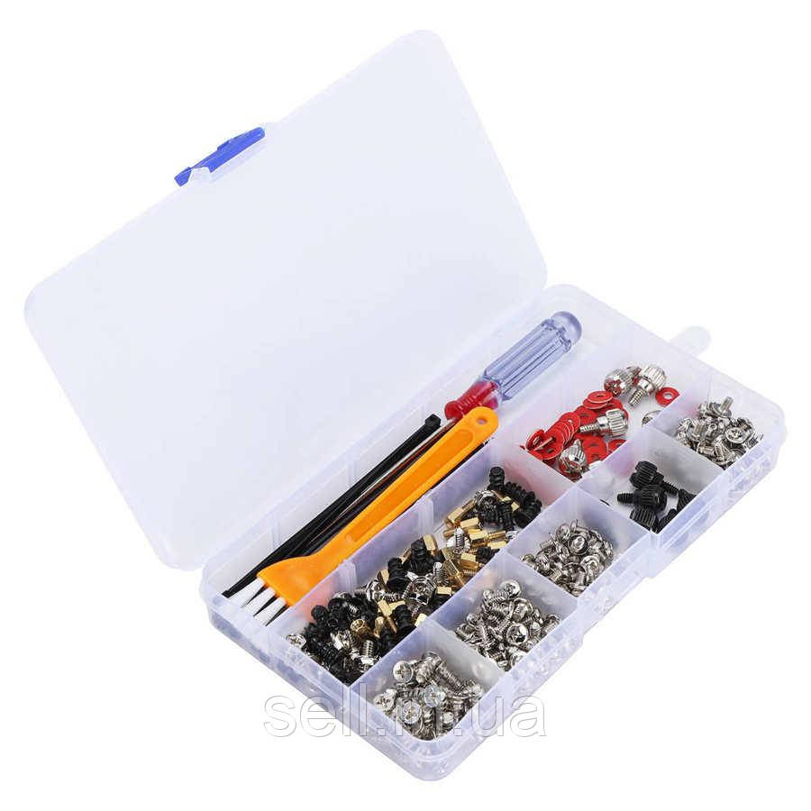 Набір гвинтів для ремонту комп’ютера • 330 елементів • Стальні кріплення + інструменти, фото 1