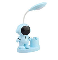 Настольный светильник детский 1 режим USB зарядка с подставкой 30х9х6 космонавт голубой