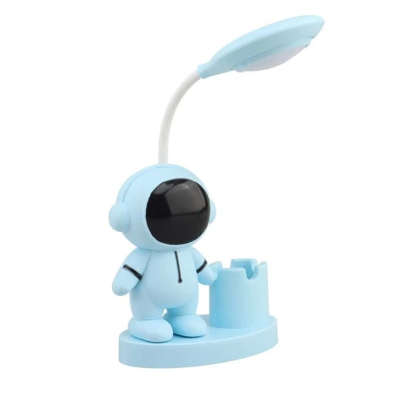 Настільний світильник дитячий 1 режим USB зарядка з підставкою 30х9х6 космонавт блакитний