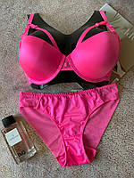 75-80-85-90C Розовый комплект женского нижнего белья с портупеей