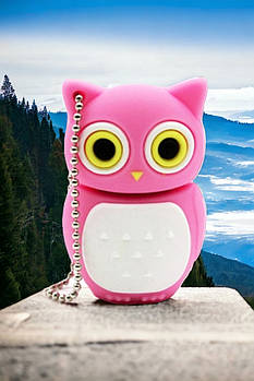 Флешка у вигляді рожевої сови 32 ГБ, USB 2.0