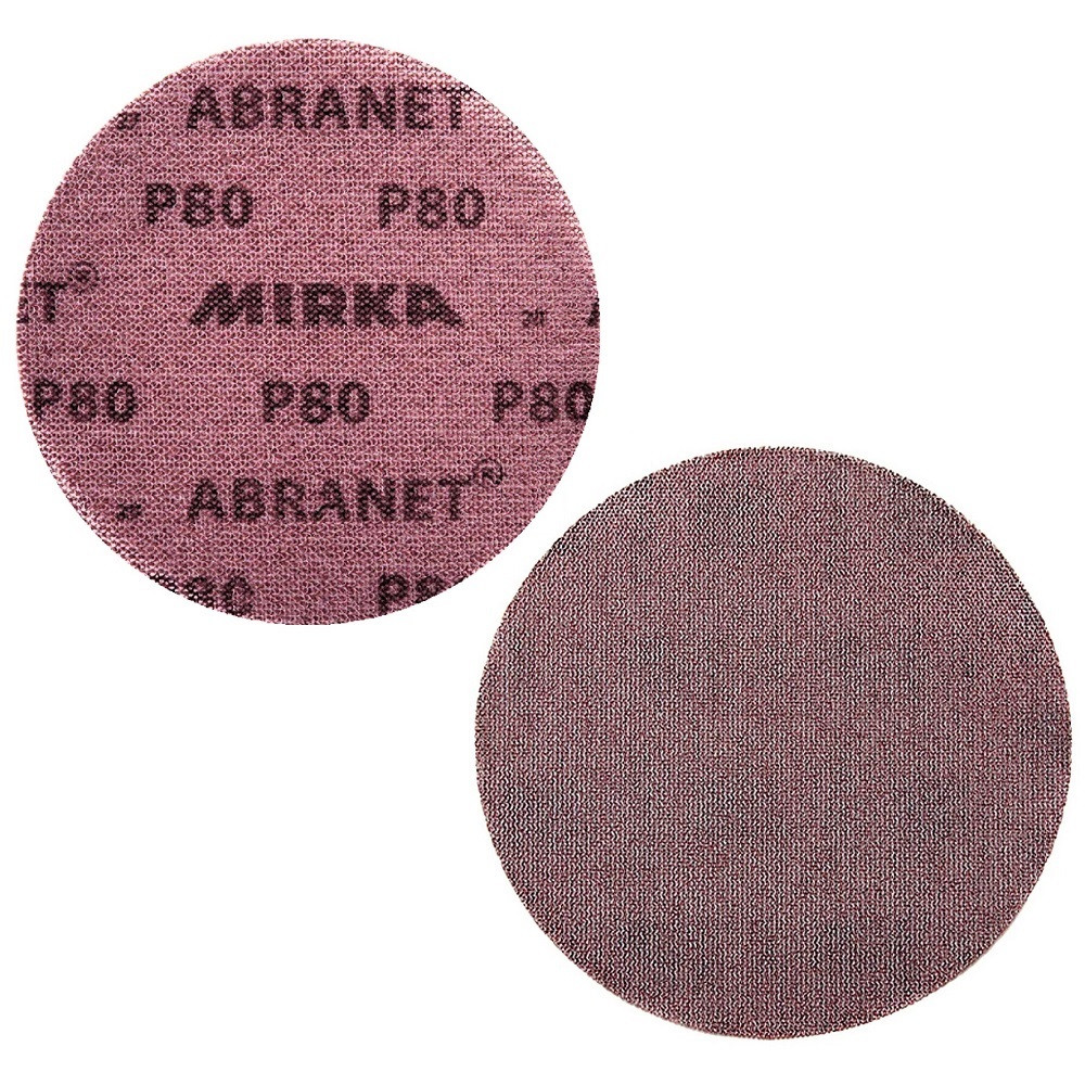 Абразивний диск P80 d150мм на сітці з липучкою Velcro Mirka Abranet 1шт.