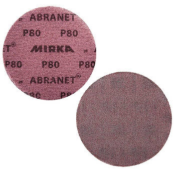 Абразивний диск P80 d150мм на сітці з липучкою Velcro Mirka Abranet 1шт., фото 1