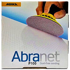 Абразивний диск P100 d150мм на сітці з липучкою Velcro Mirka Abranet 1шт., фото 5