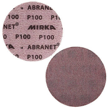 Абразивний диск P100 d150мм на сітці з липучкою Velcro Mirka Abranet 1шт., фото 1