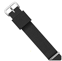 Ремінець для годинника нейлоновий чорний 16 мм