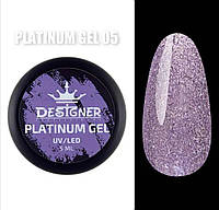 Platinum gel 5 Designer professional объем 5 мл цвет фиолетовый глитерная гель краска для дизайна ногтей