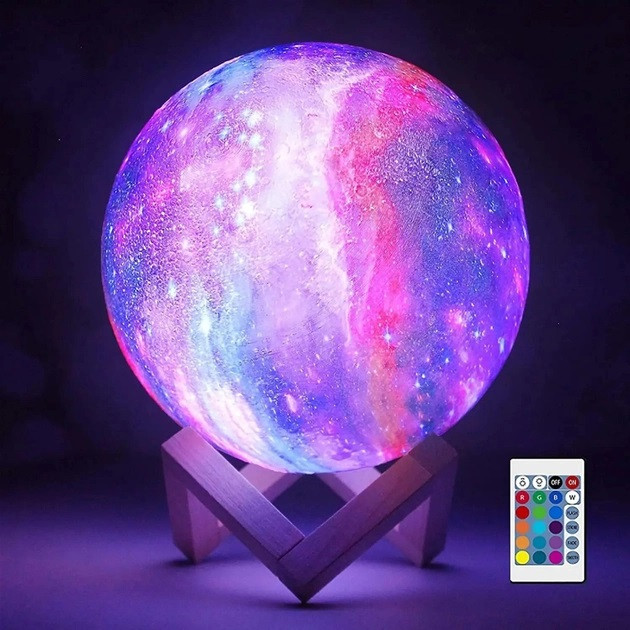 Настільний нічник на акумуляторі 3D Космос Moon-light Lamp