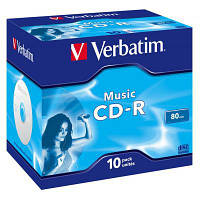 Диск CD-R Jewel Verbatim, 700Mb, 52x, Audio Live It (43365) (код 433727)