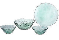Набор стеклянный из 4х предметов; тарелка, салатник и 2е пиалы D23см, 20*8*9см,13*5.5*6см( 992-003)