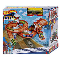 Трек Хот Вилс Сити Опасные существа: Атака Осьминога. Hot Wheels City Octopus Invasion Attack