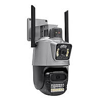 Поворотна вологозахисна IP WiFi камера P11-QQ6 iCSee вулична камера спостереження з 2 об'єктивами 3Mpx, фото 7