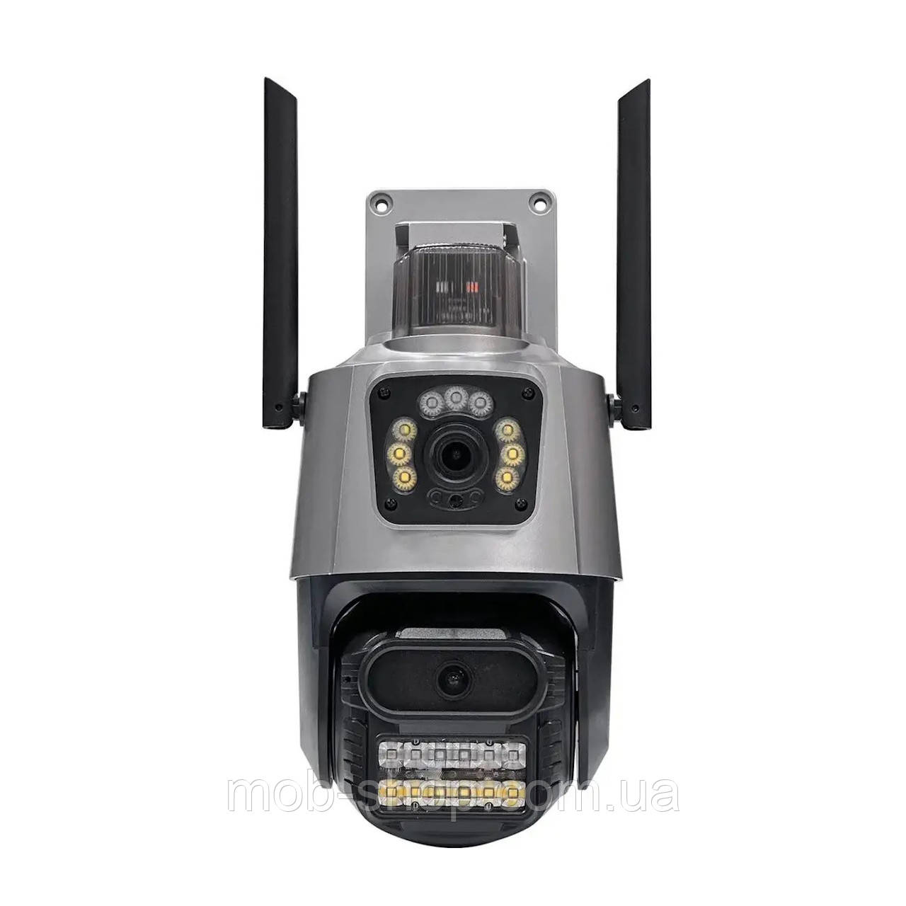 Поворотна вологозахисна IP WiFi камера P11-QQ6 iCSee вулична камера спостереження з 2 об'єктивами 3Mpx